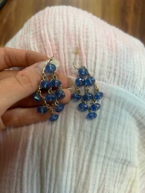 Blue Crystal Dangle Earrings - Elegant Women’s Jewelry